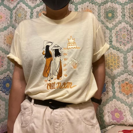 [USED] VIETNAM スーベニア Tee 薄YELLOW