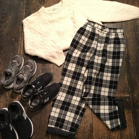 [USED] WOOL チェック パンツ  裏地付き