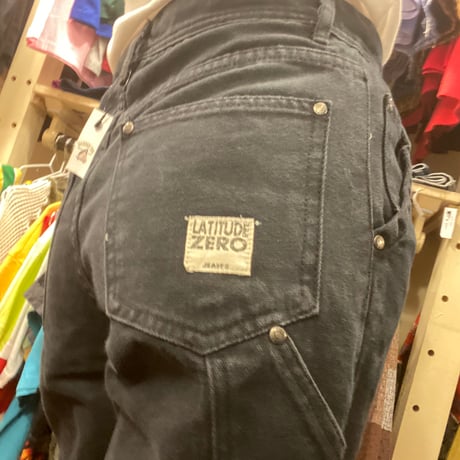 [USED] BLACK denim painter pants W30/L29