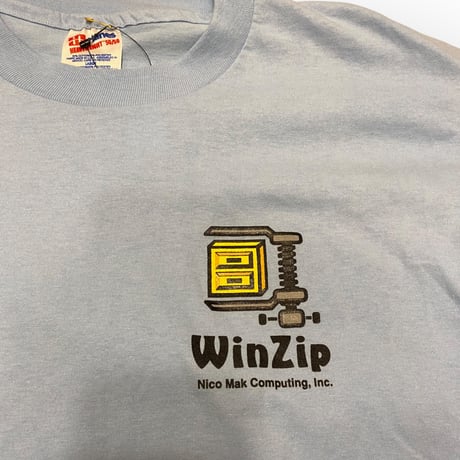 [USED] "winzip" ブルーのプリントTee