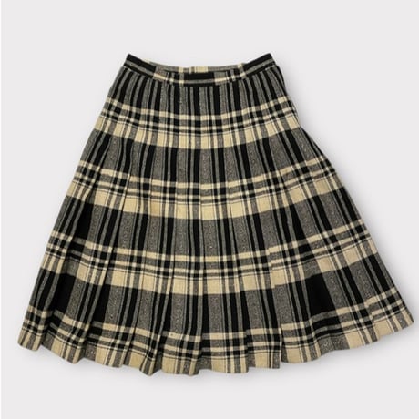 [USED] モノトーンCHECK プリーツスカート 🤍🖤