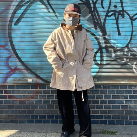 [USED] "DENIM & Co." CANVAS COVERALL Lsize