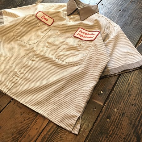 [USED] US WORK SHIRTS! グレーストライプ