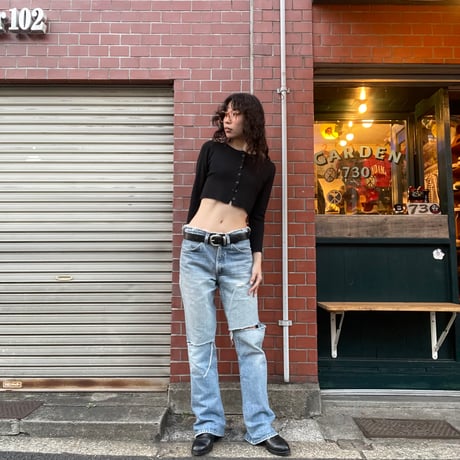 [USED] クロップド BLACKカーディガン