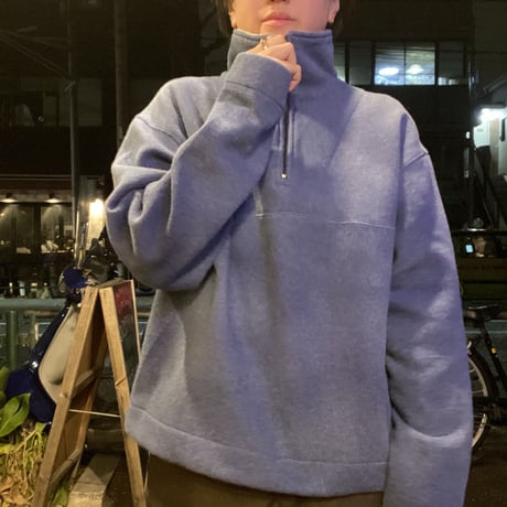 [USED] いい丈！アイスブルーカラー　ハーフジップスウェット