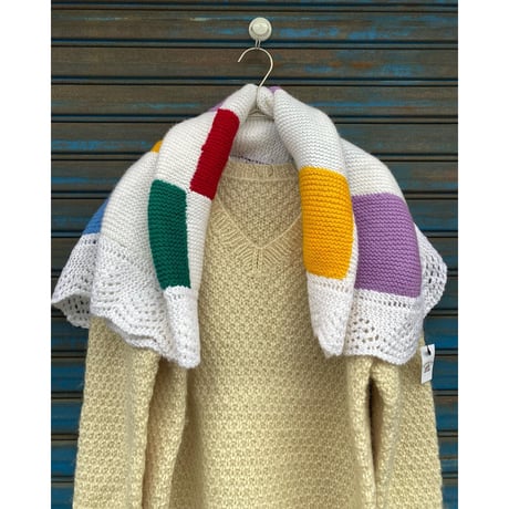 [USED]  Vintage ニット ブランケット 70 × 80cm