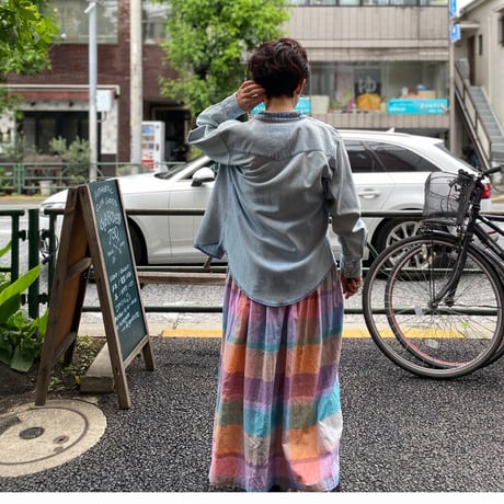 [USED] Wrangler ノーカラー   デニムシャツ