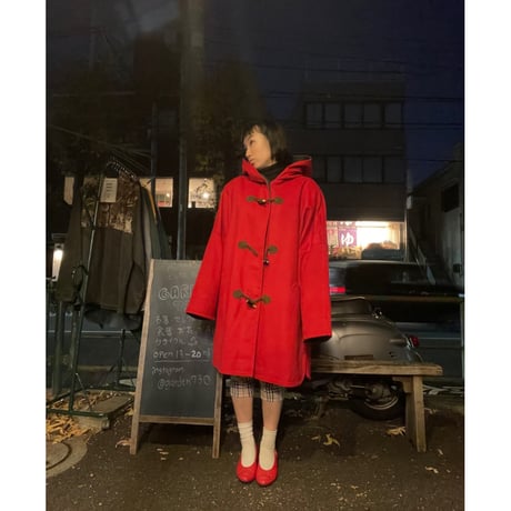 [USED] 真っ赤な デザイン ダッフルコート