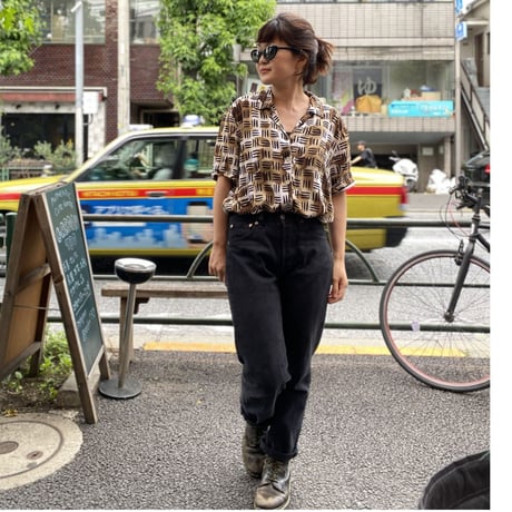[USED] 総柄 レーヨン SHIRTS