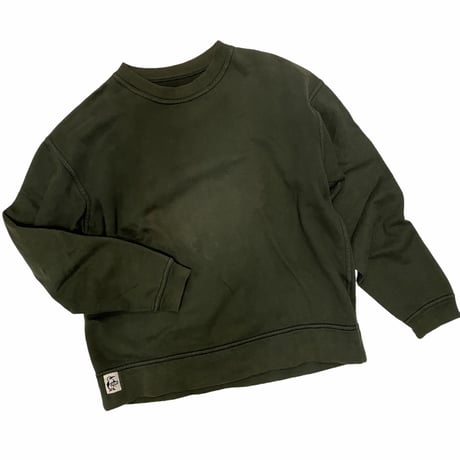 [USED] "CHUMS" OLIVE-GREEN SWEAT！