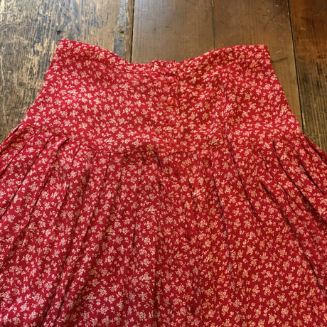 [USED] レーヨン小花柄ロングスカート