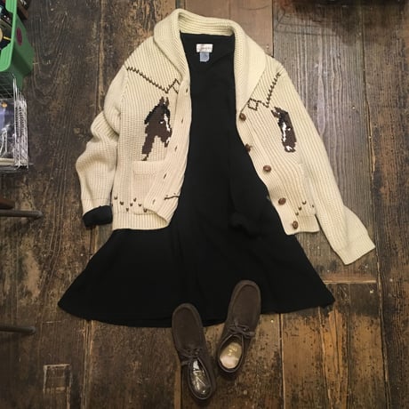 [USED] BLACK パイル地ワンピース