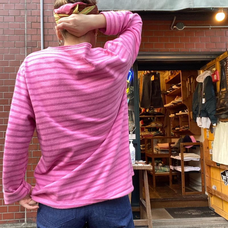 outil ピンク　ボーダー　バスクシャツ outil ウティ : TORICOT AAST バスクシャツ (TOMATO/OFF) | Tops