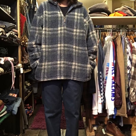[USED] L.L.Bean 優しいチェック柄のフリース KIDS XL