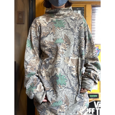 [USED] 90's リアルTREE CAMO Hi-Neck ロンTee