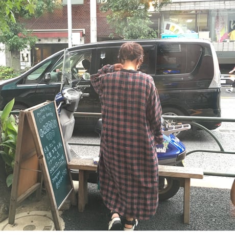 [USED] ノーカラーネルシャツワンピース
