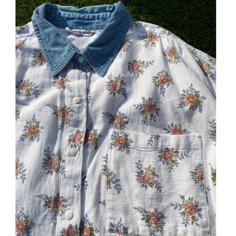 [USED] 花柄 waffle cotton SHIRTS 💐