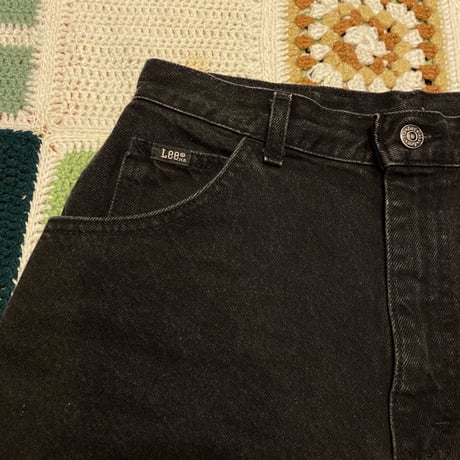 ［USED］Lee BLACK DENIM SHORTS W28