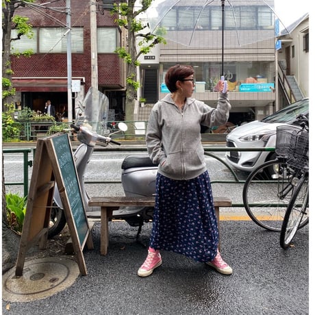 [USED]レーヨン小花柄ロングスカート