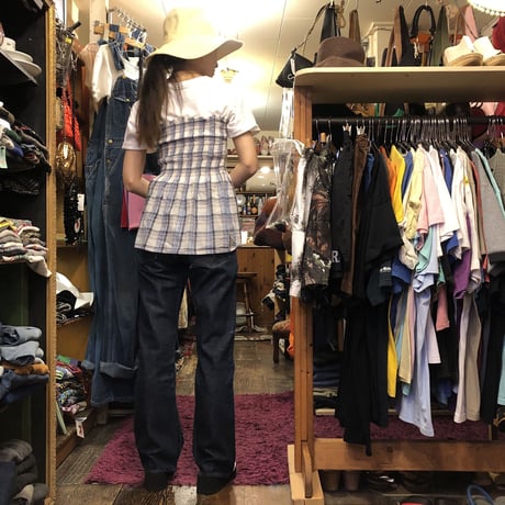 [USED] チェック柄シャーリングベアTOP♡