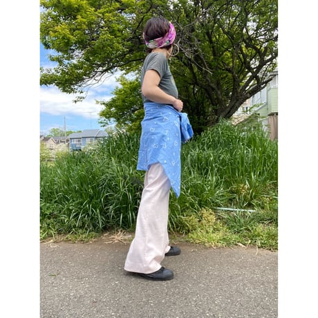 [USED] 70's EURO ポリPANTS(かすりPINK)
