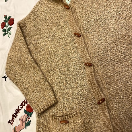 [USED] WOOD ボタンのモヘアカーディガン
