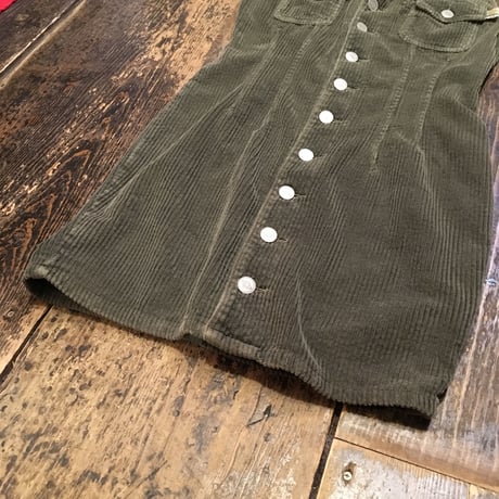 [USED] Smoky green 太コーデュロイ miniワンピース