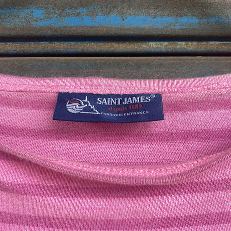 [USED] SAINT JAMES 濃淡ピンクボーダーバスクシャツ