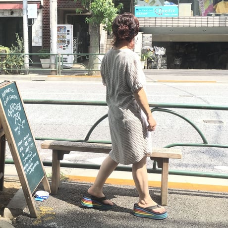 [USED] シャツ風レーヨンワンピース