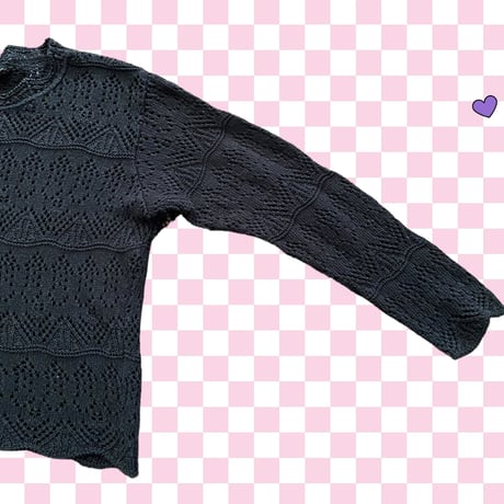 [USED] BLACKクロシェットTOPS