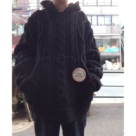 [USED] ARTESANIA Big Size ケーブルニット パーカー