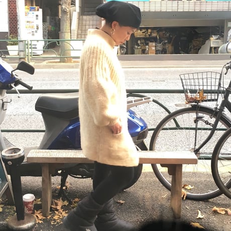 [USED]  vintage パフスリーブ HAND KNIT コート
