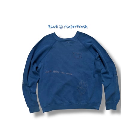 [HILITE STORE] ハンドメイド刺繍SWEAT/ブルー②