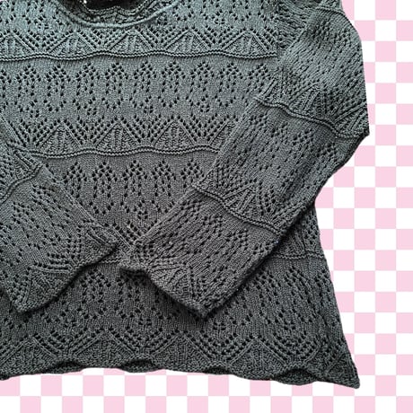 [USED] BLACKクロシェットTOPS