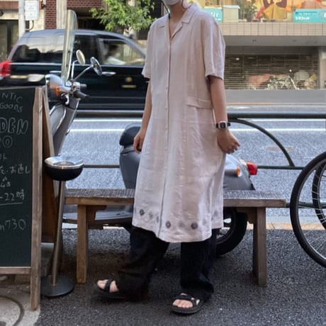 [USED] SAG HARBOR リネン開襟ワンピース