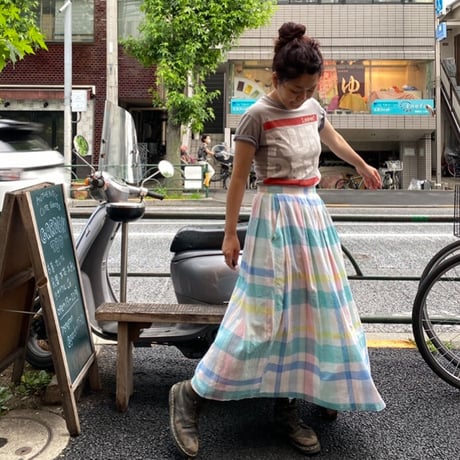 [USED] ペールトーンチェック柄スカート