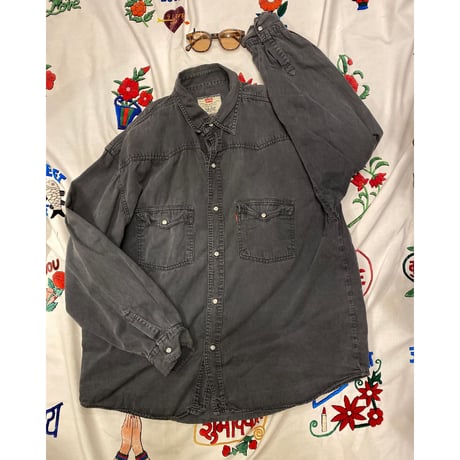 [USED] 90~00's Levis BLACK  デニムシャツ