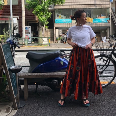 [USED] ネイティブ柄ロングスカート