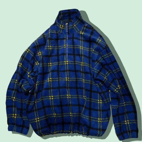 [USED] チェック柄のハーフZIPフリース