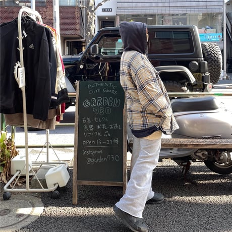 [USED] Dickies 綿入りフードネル NAVY/BGE