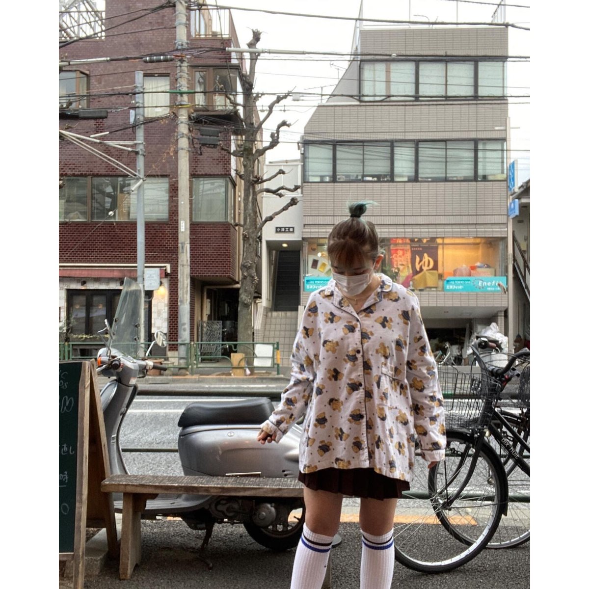 すー♡2点おまとめ♡原宿KINJI購入♡くまさん♡パジャマシャツ♡古着♡ USED] くま♡パジャマシャツ | garden730