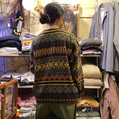 [USED] ノルディック柄ニットカーディガン❄️