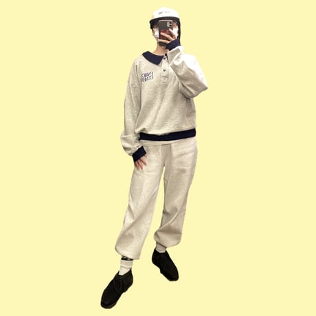 [USED]  GRAY×NAVY 襟付きSWEAT