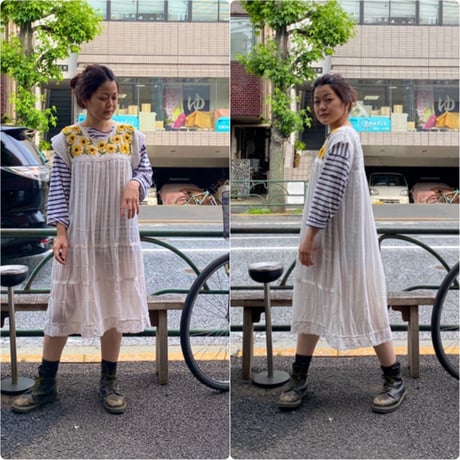 [USED]ひまわり刺繍ワンピース