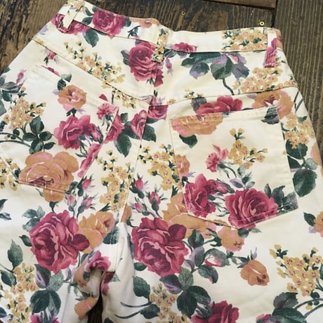 [USED] バラ柄 DENIM SHORTS