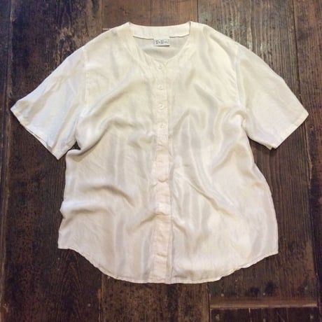 [USED] SILK ノーカラー シャツ