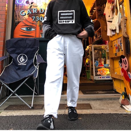 [USED] Euro  80's WHITE DENIM BANANA PANTS
