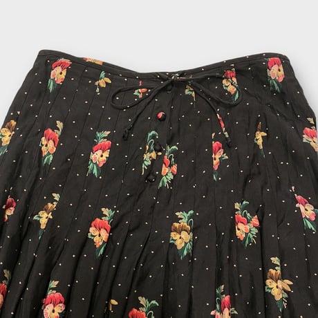 [USED] SILK 花柄LONG SKIRT💐