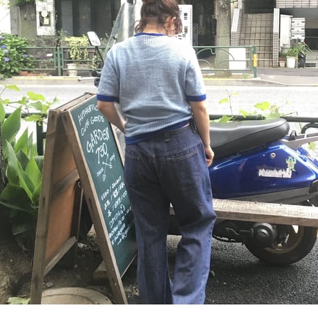 [USED] かわいい！編み上げS/S cottonニット