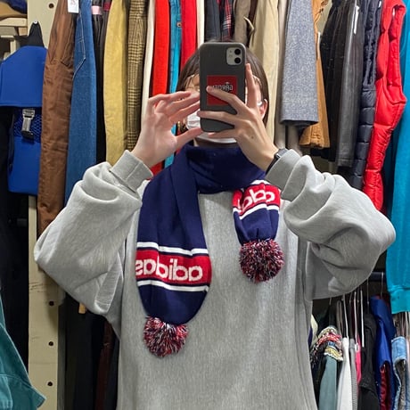 [USED] “adidas” ポンポン付きマフラー